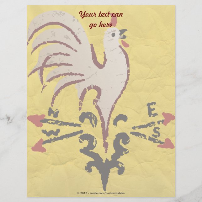 Lámina Rooster de estilo de arte folclórico (Anverso)