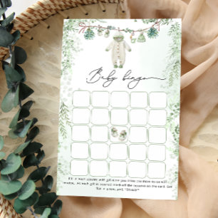 Lámina Ropa de bebé Juego de Bingo Boho Sage Green Baby