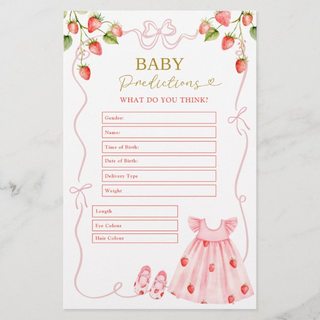 Lámina Ropa de bebé Pink Coquette Baby Predicciones  (Anverso)