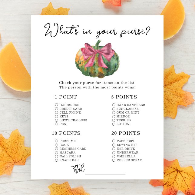 Lámina Ropa de calabaza ducha de bebé Qué hay en tu bolso (Subido por el creador)