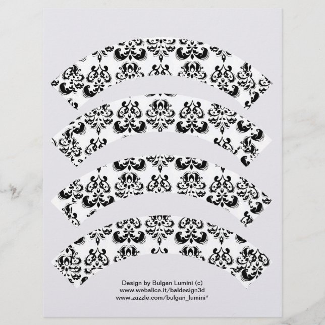 Lámina Ropa DE CUPCAKE LINER CUTOUT NEGRO Y BLANCO (Anverso)