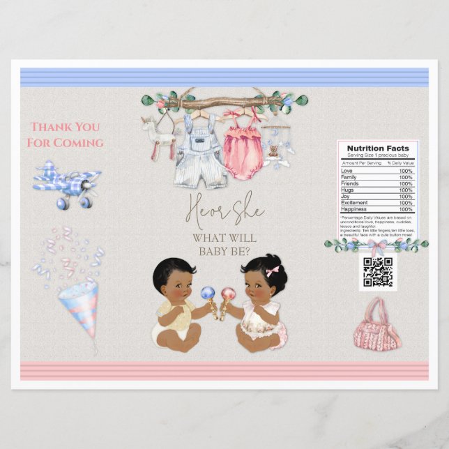 Lámina Ropa de ropa de bebé Sexo Revelar Bolsa de chile (Anverso)