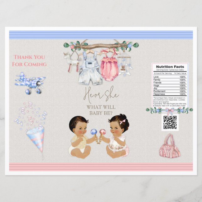 Lámina Ropa de ropa de bebé Sexo Revelar Bolsa de chile (Anverso)