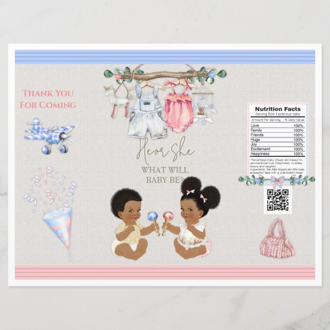 Lámina Ropa de ropa de bebé Sexo Revelar Bolsa de chile (Anverso)