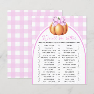 Lámina Ropa rosa de calabaza ¿Prefiere jugar?
