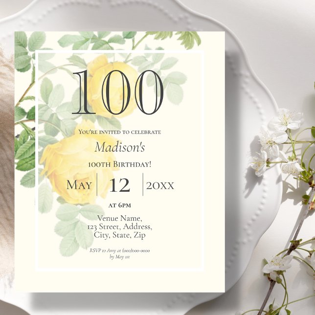 Lámina Rosa amarilla | 100ª invitación al cumpleaños del  (Subido por el creador)