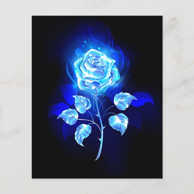Lámina Rosa azul en llamas (Anverso)