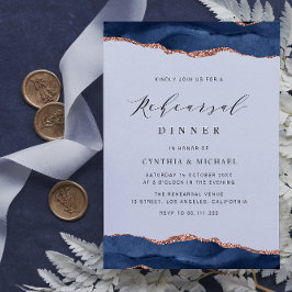 Lámina rosa azul marino oro agate cena de ensayo