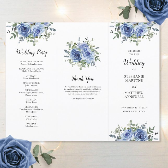 Lámina Rosa azul turbio Eucalipto Orden de servicio (Side 1)