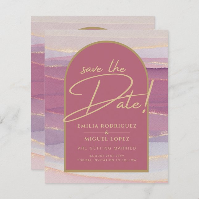 Lámina Rosa Boda de Mármol del Arco de Oro Rosado GUARDAR (Anverso / Reverso)