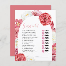 Lámina Rosa de flores rosadas Ducha de novia adivina quié