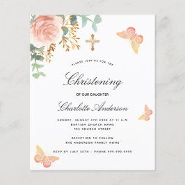 Lámina Rosa de mariposa de eucalipto de bautizo de presup