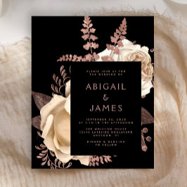 Lámina Rosa de oro de floral oscuro Moody Moody Boda