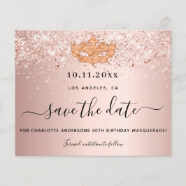 Lámina Rosa de oro de la mascarada de cumpleaños salva la