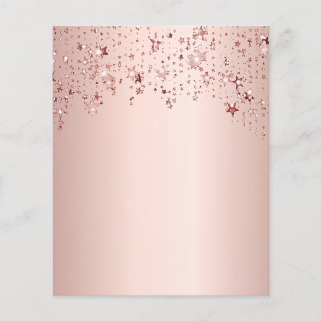Lámina Rosa de papel de estrellas rosa dorado (Anverso)
