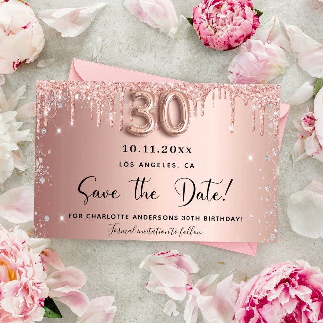 Lámina Rosa de presupuesto 30 cumpleaños purpurina guarda (Subido por el creador)