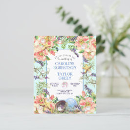 Lámina Rosa de presupuesto Aqua Beach Seashell Pearl Boda