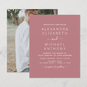 Lámina Rosa de presupuesto Boda con invitación fotográfi
