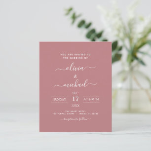 Lámina Rosa de presupuesto Boda rosa tipografía moderna