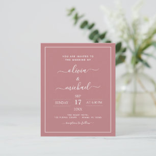 Lámina Rosa de presupuesto Boda rosa tipografía moderna