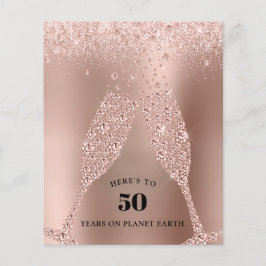 Lámina Rosa de presupuesto Champagne 40 cumpleaños