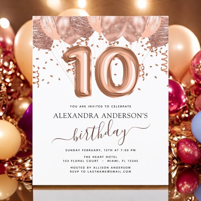 Lámina Rosa de presupuesto Globos de Oro 10 cumpleaños (Subido por el creador)