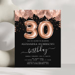 Lámina Rosa de presupuesto Globos de Oro 30 Fiesta de cum<br><div class="desc">Presupuesto Trigésimo (30) Treinta Cumpleaños Partido Rubor Pink - Globos de Oro Rosa e Invitación de Fiesta de Cumpleaños Confetti . Esta es la invitación perfecta para el cumpleaños de un Rosa de oro moderno y la fiesta de cumpleaños del Purpurina Rosado de Rubor Sparkle Girly. Póngase en contacto con...</div>