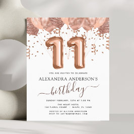 Lámina Rosa de presupuesto Globos de Oro Fiesta de cumple