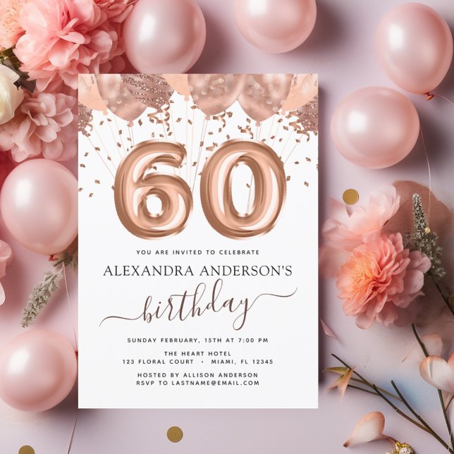 Lámina Rosa de presupuesto Globos de Oro Invitación a cum (Subido por el creador)