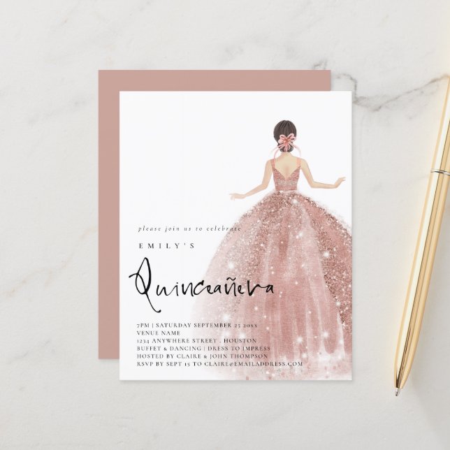 Lámina Rosa de presupuesto Guata de Oro Brunette Hair QR  (Anverso/Reverso In Situ)