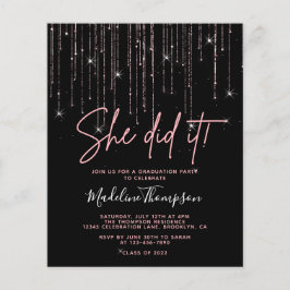 Lámina Rosa de presupuesto Oro lo hizo invitación a gradu