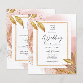 Lámina ROSA DE PRESUPUESTO Oro Saltos Boda Invitar Código