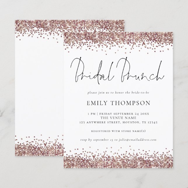 Lámina Rosa de presupuesto Purpurina de oro Brunch de duc (Anverso / Reverso)