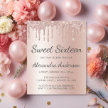Lámina Rosa de presupuesto Purpurina de oro dulce diecisé<br><div class="desc">Presupuesto Rubor Pink - Rosa Oro Sparkly Dripping Purpurina Dulce 16 Invitación de fiesta de cumpleaños . Esta es la invitación a los 16 cumpleaños perfecta para una Rosa de oro moderna y la fiesta de cumpleaños de la Purpurina Rubor Rosado Sparkle Girly. Póngase en contacto con el diseñador para...</div>
