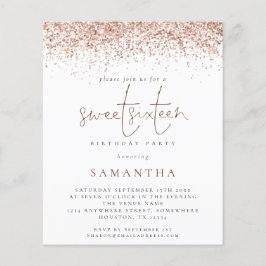 Lámina Rosa de presupuesto Purpurina de oro Dulce Invitad