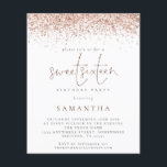 Lámina Rosa de presupuesto Purpurina de oro Dulce Invitad<br><div class="desc">NOTA Hay dos opciones de papel entre las que elegir para este tamaño (4, 5 x 5, 6") en el rango de presupuesto. Para este producto, recomendaría en gran medida el semi brillo que es una tarjeta de 110 gsm, similar en grosor a una postal. La opción Satin es un...</div>