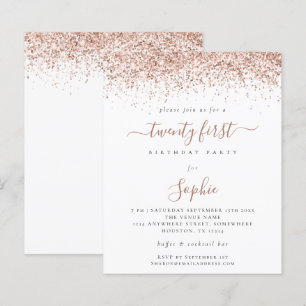 Lámina Rosa de presupuesto Purpurina de oro Girly 21ª Fie