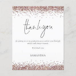 Lámina Rosa de presupuesto Purpurina de oro Gracias