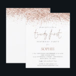 Lámina Rosa de presupuesto Purpurina de oro Invitación a<br><div class="desc">Hay dos opciones de papel entre las que elegir para este tamaño (4, 5 x 5, 6") en el rango de presupuesto. Para este producto, recomendaría el semi-brillo que es una tarjeta de 110 gsm, similar en grosor a una postal. La opción Satin es un papel mucho más delgado 80gsm....</div>