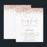 Lámina Rosa de presupuesto Purpurina de oro Invitación a<br><div class="desc">Hay dos opciones de papel entre las que elegir para este tamaño (4, 5 x 5, 6") en el rango de presupuesto. Para este producto, recomendaría el semi-brillo que es una tarjeta de 110 gsm, similar en grosor a una postal. La opción Satin es un papel mucho más delgado 80gsm....</div>