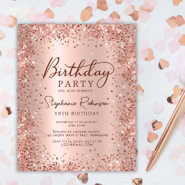 Lámina Rosa de presupuesto Purpurina de oro Invitación a 