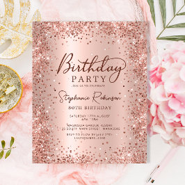 Lámina Rosa de presupuesto Purpurina de oro Invitación a