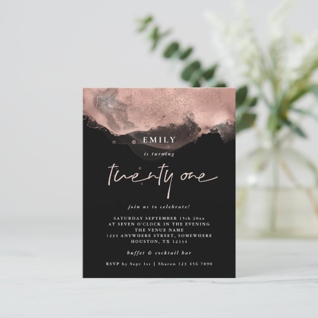 Lámina Rosa de presupuesto Purpurina de oro Tinta 21ª Fie (Anverso de pie)