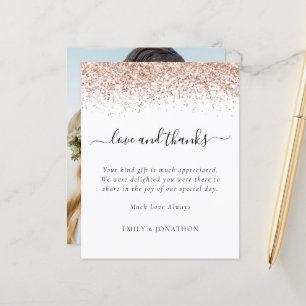 Lámina Rosa de presupuesto Purpurina Foto Boda Gracias