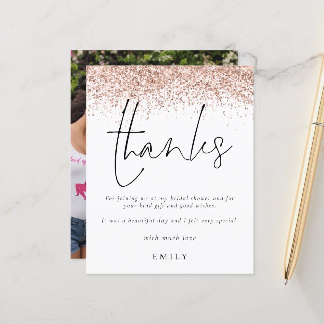 Lámina Rosa de presupuesto Purpurina foto ducha de novia  (Anverso/Reverso In Situ)