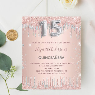 Lámina Rosa de purpurina de plata de oro de Budget Quince