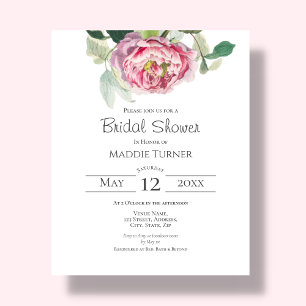 Lámina Rosa de Rubor Invitación a la ducha de novia