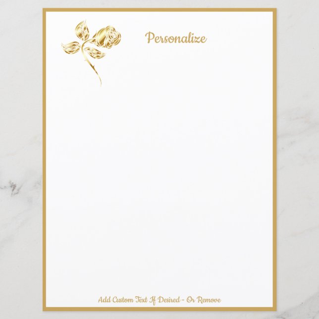 Lámina Rosa Dorada Única Elegante Personalizada (Anverso)