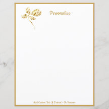 Rosa Dorada Única Elegante Personalizada