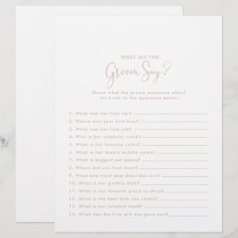 Lámina Rosa Ducha de Novias de Oro Qué dijo el Groom